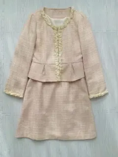 ツイードセレモニースーツ　１１号　ライトピンク　リバティーホール