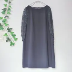 ✨ 未使用級　NOUQUE　♡ノースリーブ　レース　ワンピース　ネイビー　38のサムネイル
