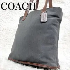 COACH コーチ USA製 ツイルキャンバス トートバッグ ネームタグ付きのサムネイル