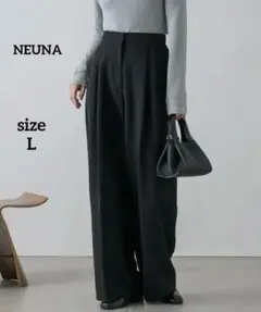 NEUNA ヌナ 後ろゴムで使いやすい❗️　2タックワイドスラックスパンツ