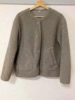 【お値引き】UNIQLO ノーカラージャケット XL ベージュ
