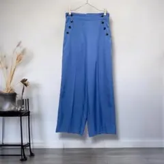 grove◎マリンデザインワイドパンツ Mサイズ ブルー ボトムス