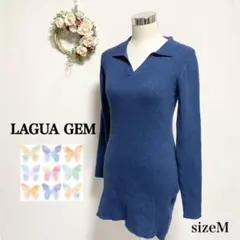 LAGUA GEM MIX POLO MINI OP リブワンピのサムネイル