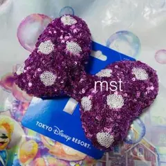ディズニー スパンコール ヘアゴム ヘアポニー ミニー ピンク ビッグリボン