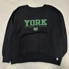 【リバースタイプ/前V】ラッセルアスレチック カレッジスウェット 黒 YORK