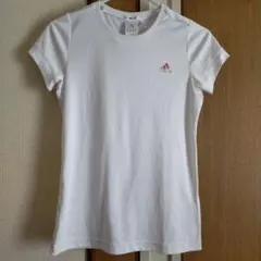 adidas ホワイトスポーツシャツUVケア機能付き