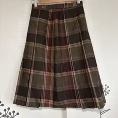 茶系 チェック スカート（日本製）