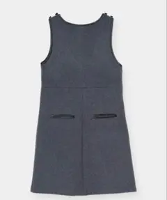 Leather Trimmed Wool Jumper Dress グレーのサムネイル