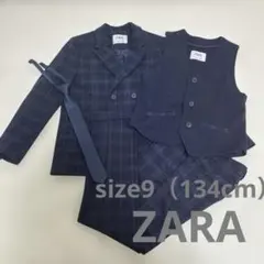 ZARA キッズ フォーマル スーツ セットアップ ネイビー チェック　140