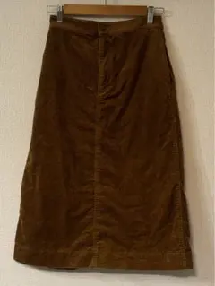 ユニクロ　コーデュロイ ロングスカート ブラウン