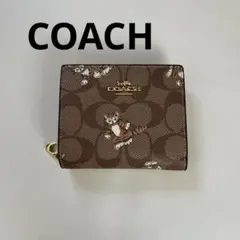 COACH コーチ　二つ折り財布　CC922 ダンシングキトゥン　ブラウン