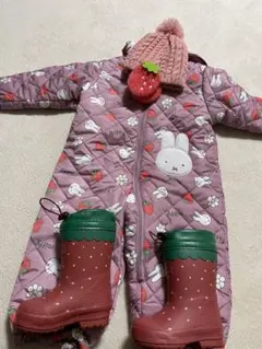 ミッフィー　いちご　スノージャンパー　ジャンプスーツ　90サイズ　2歳児　帽子