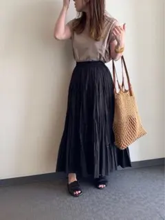 UNITED ARROWS UWSC コットンティアード マキシスカート 38