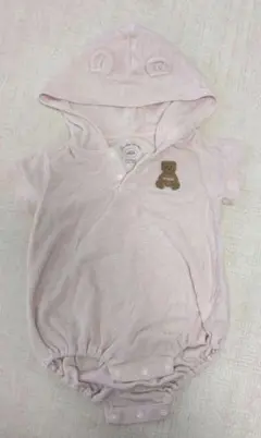 gelato pique 薄ピンク クマ刺繍ロンパース 80