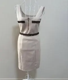 ベージュ タイトドレス Lサイズ キャバドレス