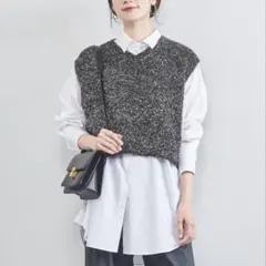 UNITED ARROWS グリッターラメ ノースリーブ ニットベスト