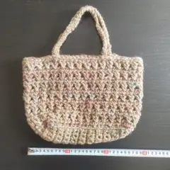 手編みトートバッグ ベージュ系