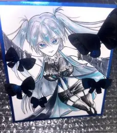 アナログイラスト オリジナル 色紙 グリッター加工 蝶