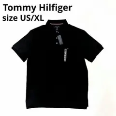 【海外限定品新品】TommyHilfiger ポロシャツ ブラック 半袖 XL黒