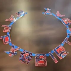 スパイダーマン　誕生日　ガーランド　仮面　HAPPY BIRTHDAY