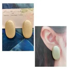 221202-3‪ꫛꫀꪝ シワ加工　オーバル大きめ　イヤリング又はピアス