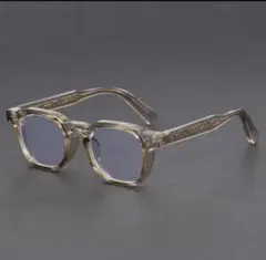 【高品質】クリアラウンドフレームメガネ　ブルーライトカット　ウェリントン