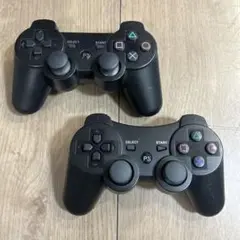 PS3 ワイヤレスコントローラー　ブラック　互換品　動作確認済 2個セット ②