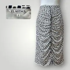 @*n様 エルミダ EL MIDAS フリル シャーリング スカート グレー グのサムネイル