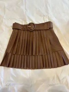 ZARA ブラウン プリーツミニスカート M