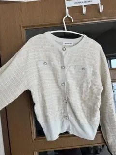 ホワイト系ニット風カーディガン
