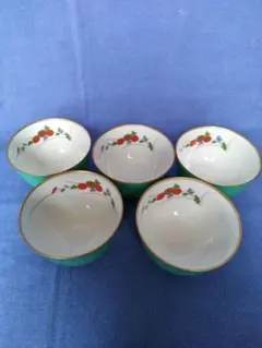 香蘭社有田焼　金彩菊柄湯呑みセット