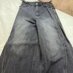 ア*カ様 GRANCY 幻カラー ジップデザイン バギーデニム パンツ