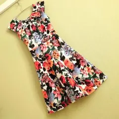 訳あり ファス♡華やかボタニカル柄ワンピース