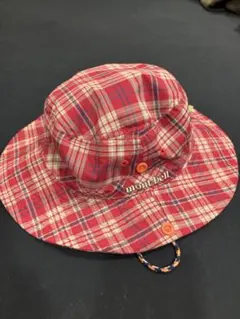 mont-bell キッズ用　チェック柄　ハット　帽子　キャンプ