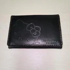 【非売品】HELLO KITTY キティ 牛革 カードケース 名刺入れ 黒