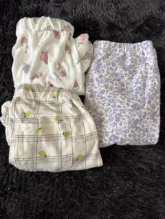 110女の子 夏服3点セット アイス柄花柄ショーパン まとめ売り半ズボン長ズボン