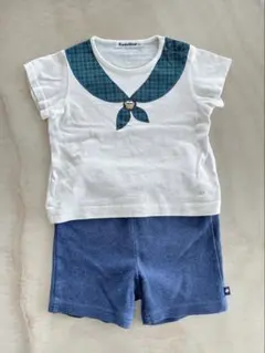Familiar セーラー襟Tシャツ・ショートパンツセット　現行品
