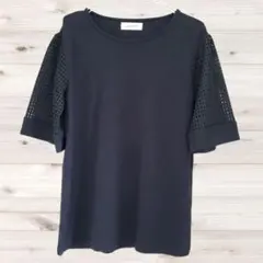B2112 シンプリシテェ 半袖Tシャツ カットソー クルーネック パンチングのサムネイル