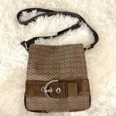 美品 コーチ coach ショルダーバッグ メッセンジャーバッグ シグネチャー