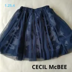 【CECIL McBEE】Ｍサイズ　花柄　チュールひざ丈スカート