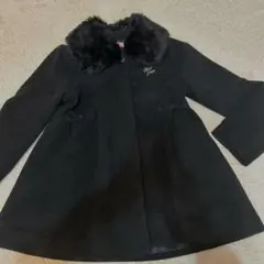 Mezzo Piano ブラックコート ファー襟付き