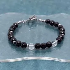 【一点物】天然石☘️ ガーネット・水晶のブレスレット 〈Y-132〉