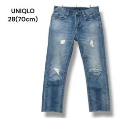 ユニクロ　スリムフィットダメージジーンズ　デニム　Ｆ　28(70cm)
