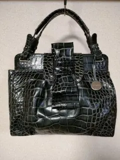 美品　FURLA フルラ トートバッグ クロコダイル型押し レザー A4収納可