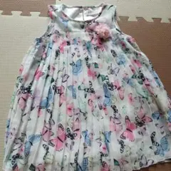 H&M 蝶柄 ノースリーブワンピース 95サイズ