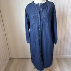 SHOO・LA・RUE ダークデニム シャツワンピース