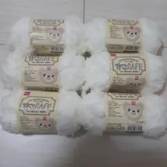 もこCAFE 毛糸 M1:ホワイトクリーム 6玉セット