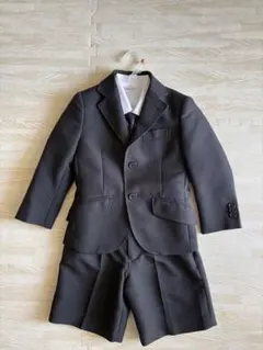 男の子 フォーマルスーツ 100cm 黒 ストライプ 入学式 卒園式 結婚式