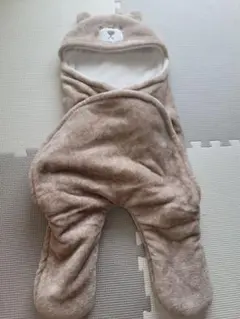 クマのフード付きおくるみ ベージュ