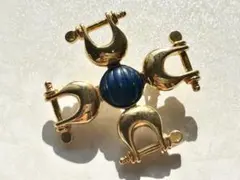 年代物 当時物 ネイビー×ゴールド レトロモダン vintageブローチ